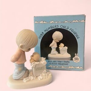 1988 Members Only Precious Moments You Just Don't Chuck A Good Friend figurine